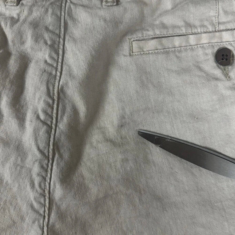 Faherty Men's Chino Shorts Linen Blend Khaki 35 Preppy‎ Coastal Beach Casual